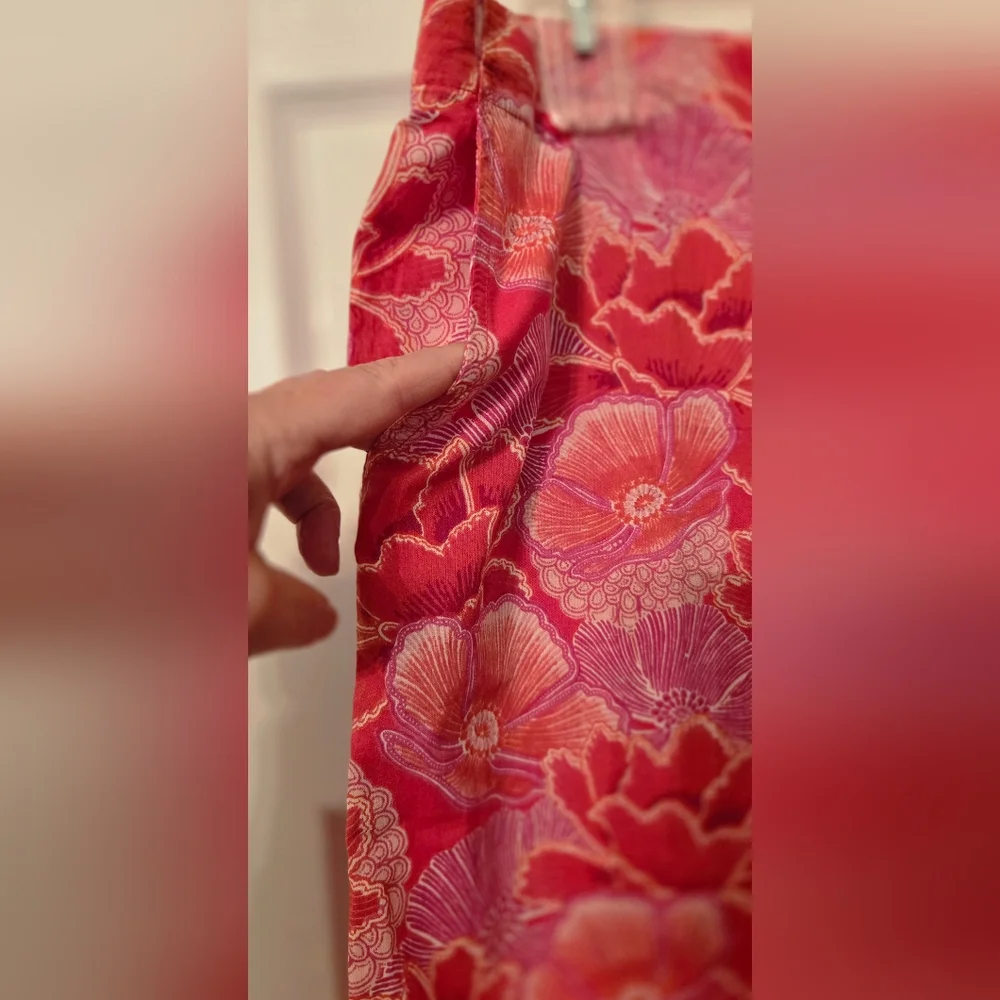 Mahogany Gina Quilted Cotton Floral Kimono Short Robe And PJ Bottoms